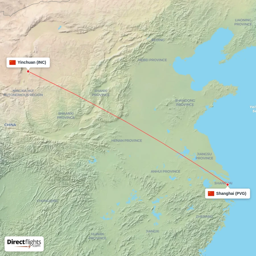 INC - PVG route map