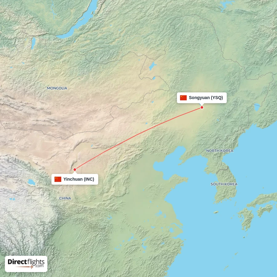 INC - YSQ route map
