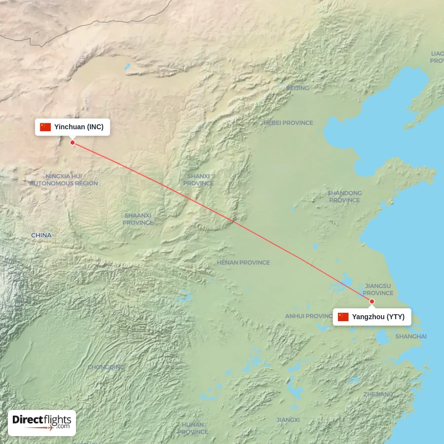 INC - YTY route map