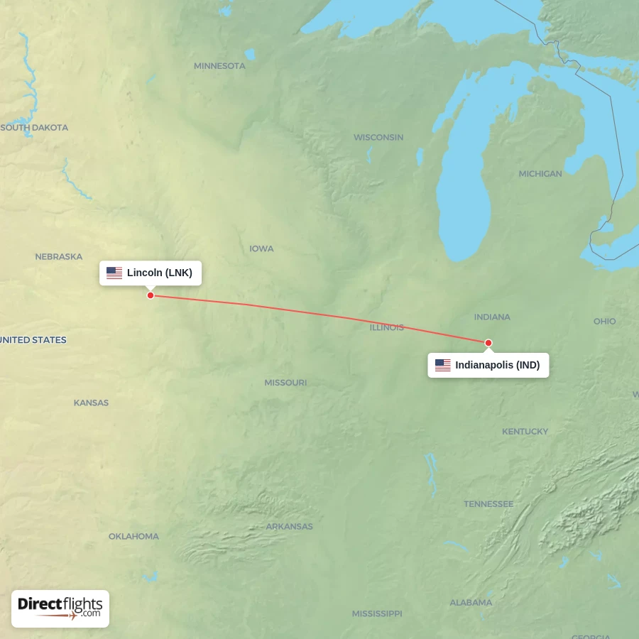 IND - LNK route map