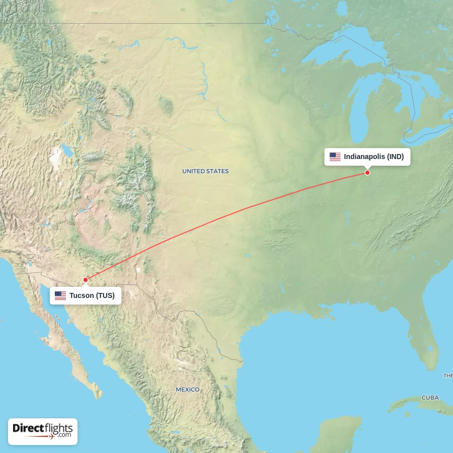 IND - TUS route map