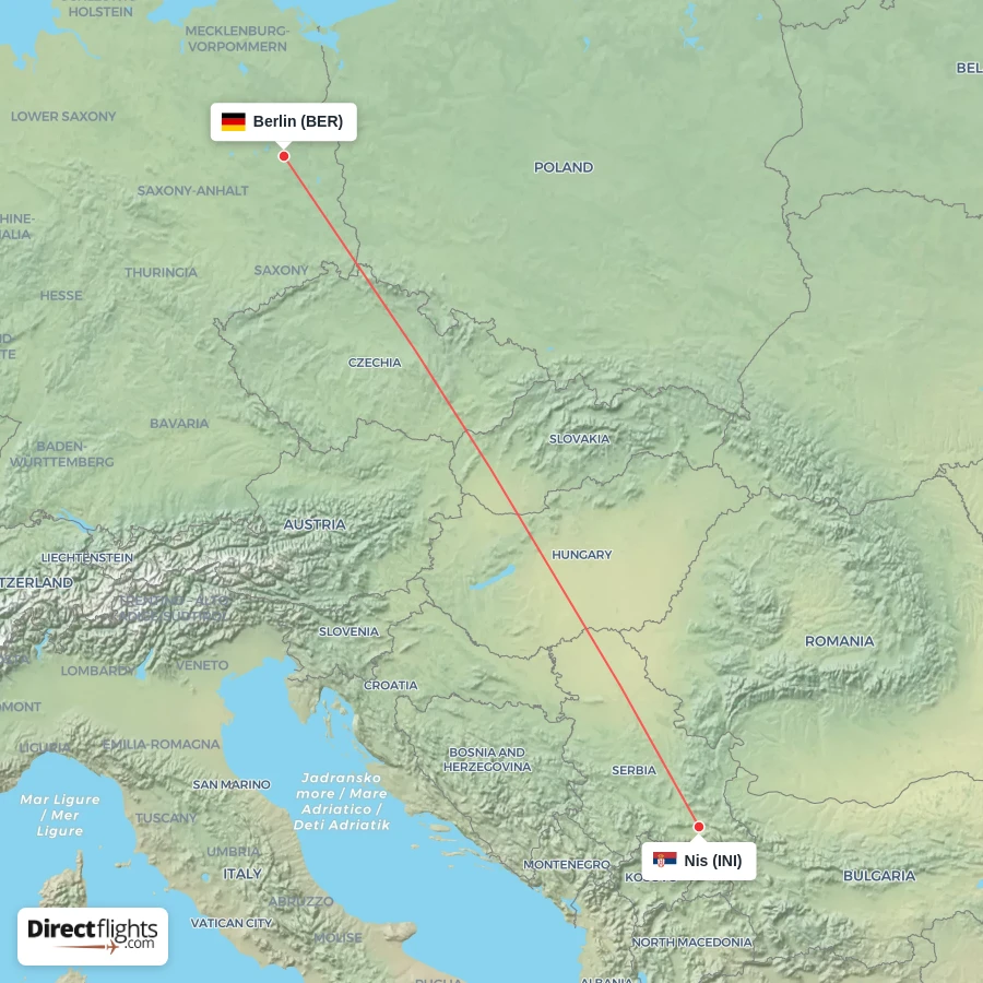 INI - BER route map