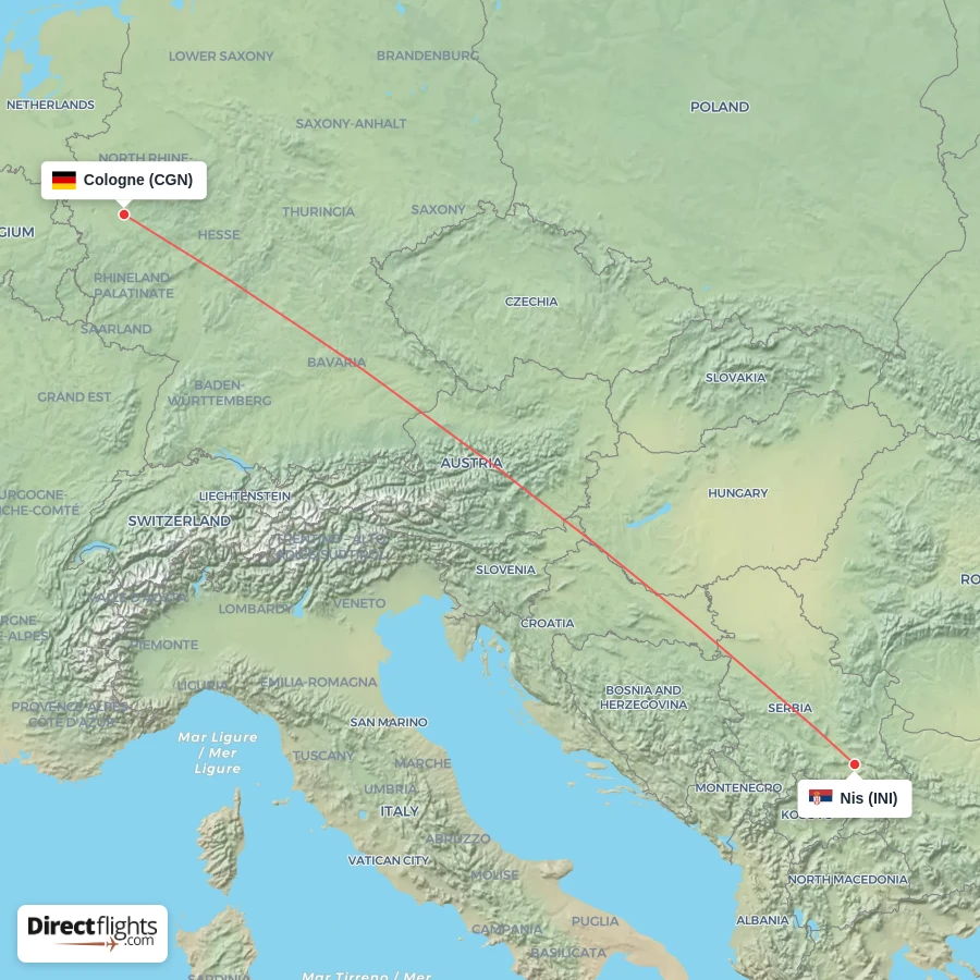 INI - CGN route map