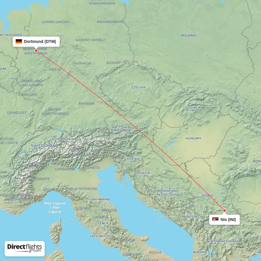 INI - DTM route map