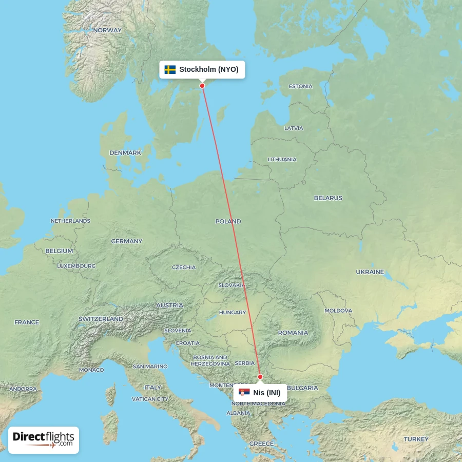 INI - NYO route map