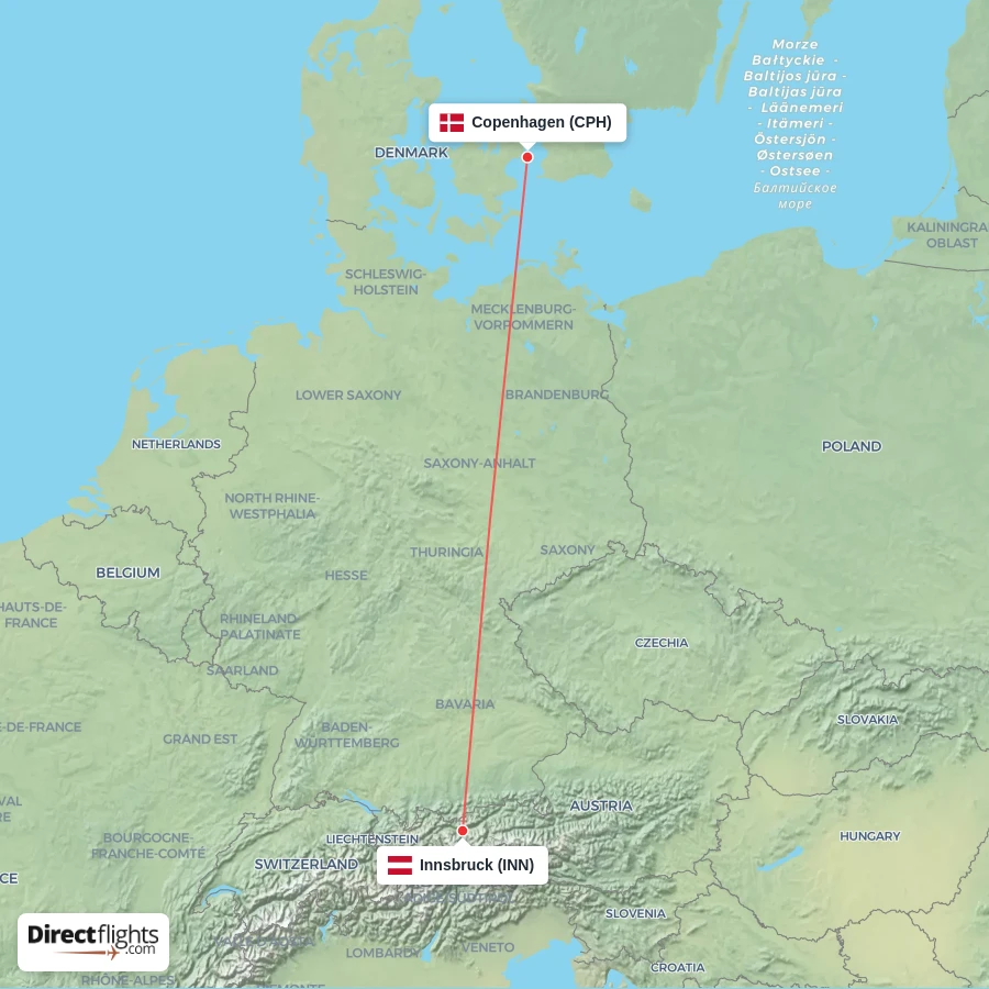 INN - CPH route map