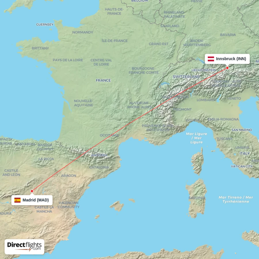 INN - MAD route map