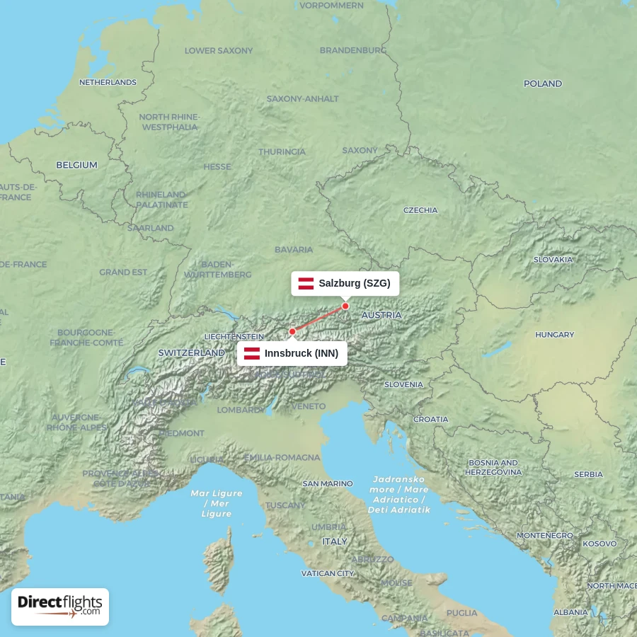 INN - SZG route map