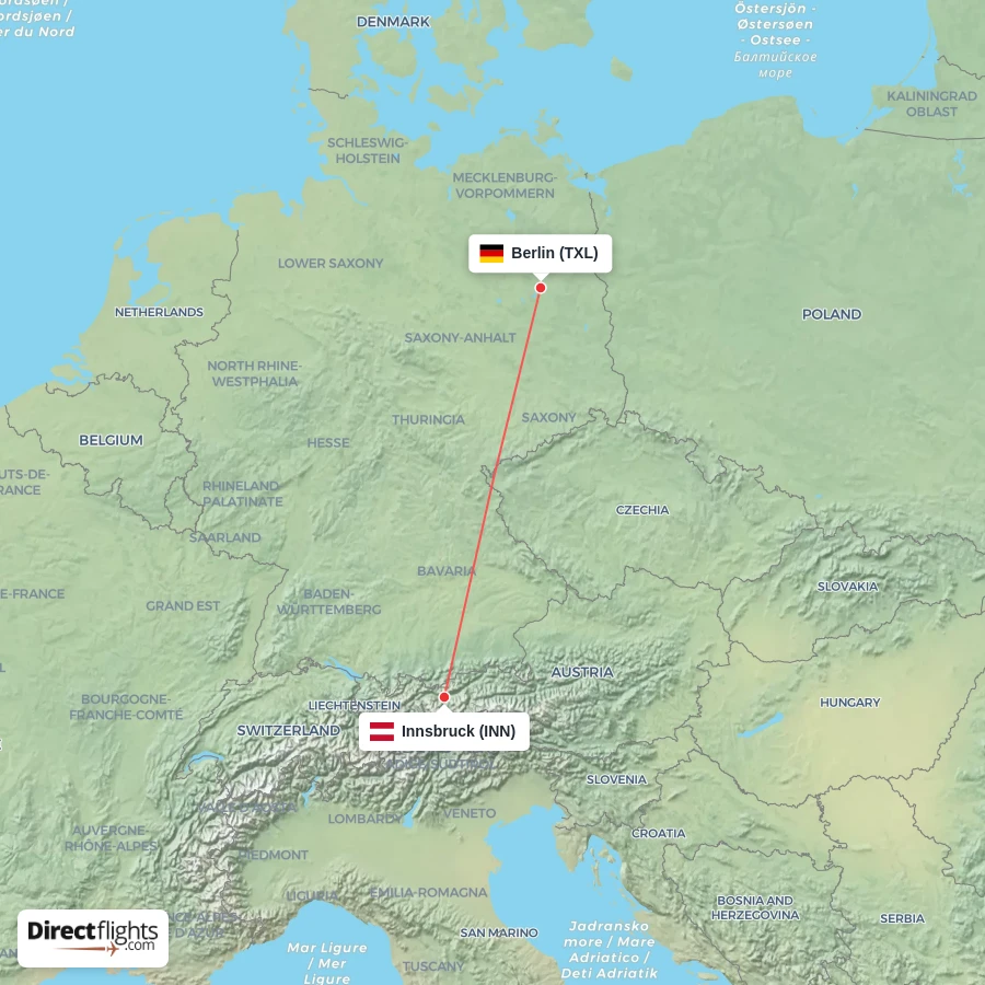 INN - TXL route map