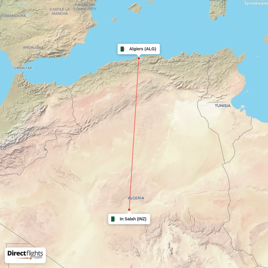 INZ - ALG route map