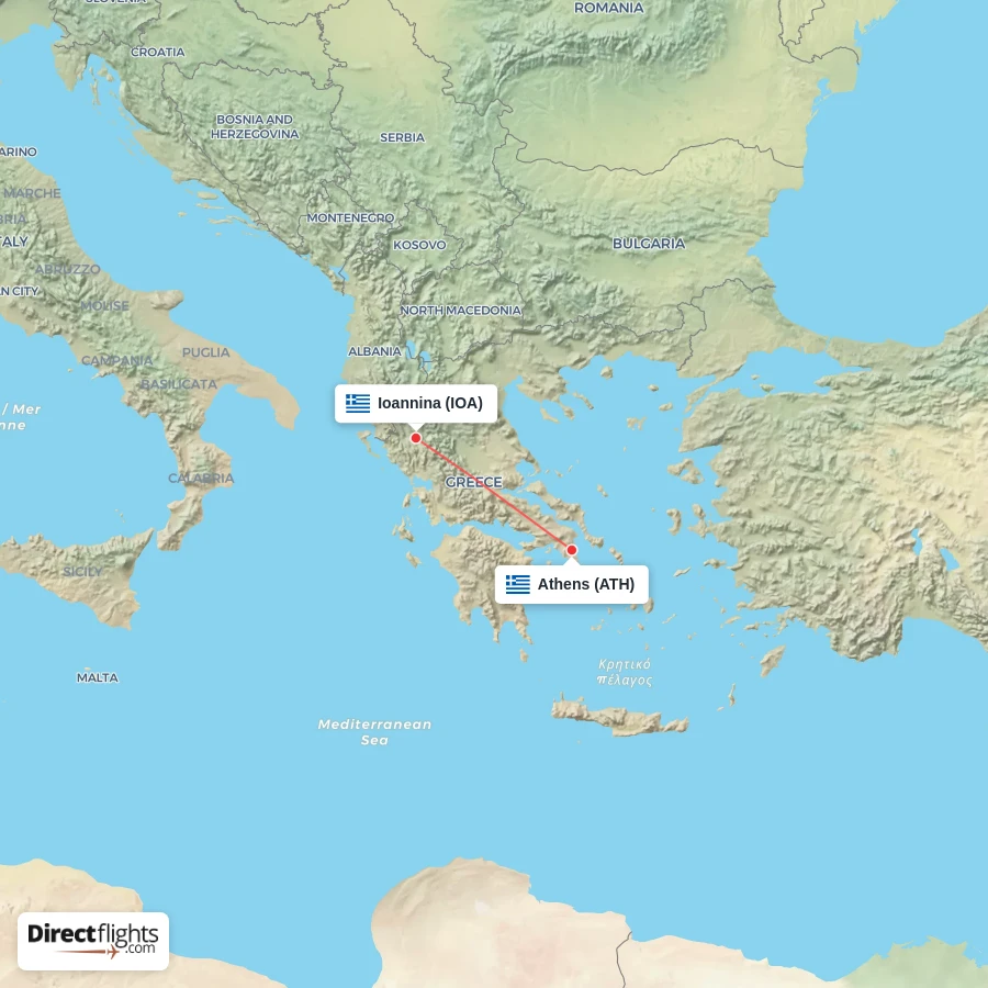 IOA - ATH route map