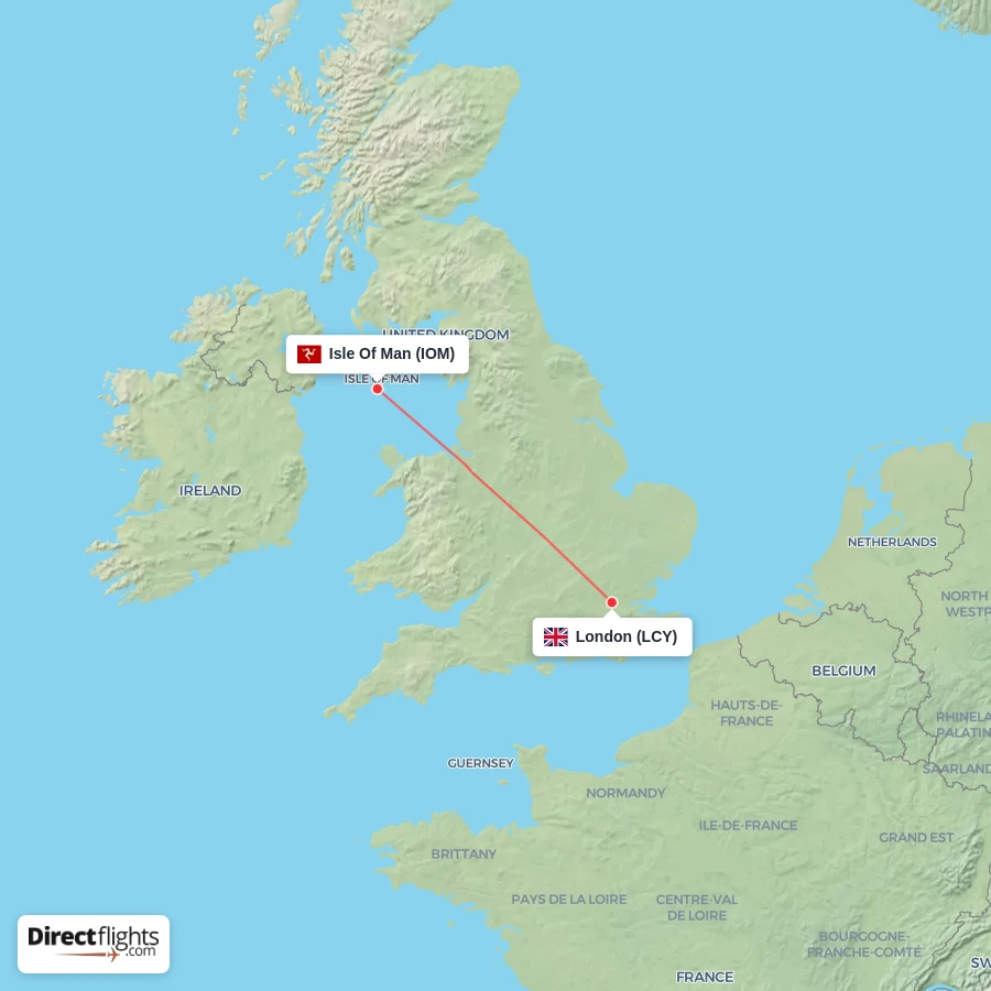 IOM - LCY route map