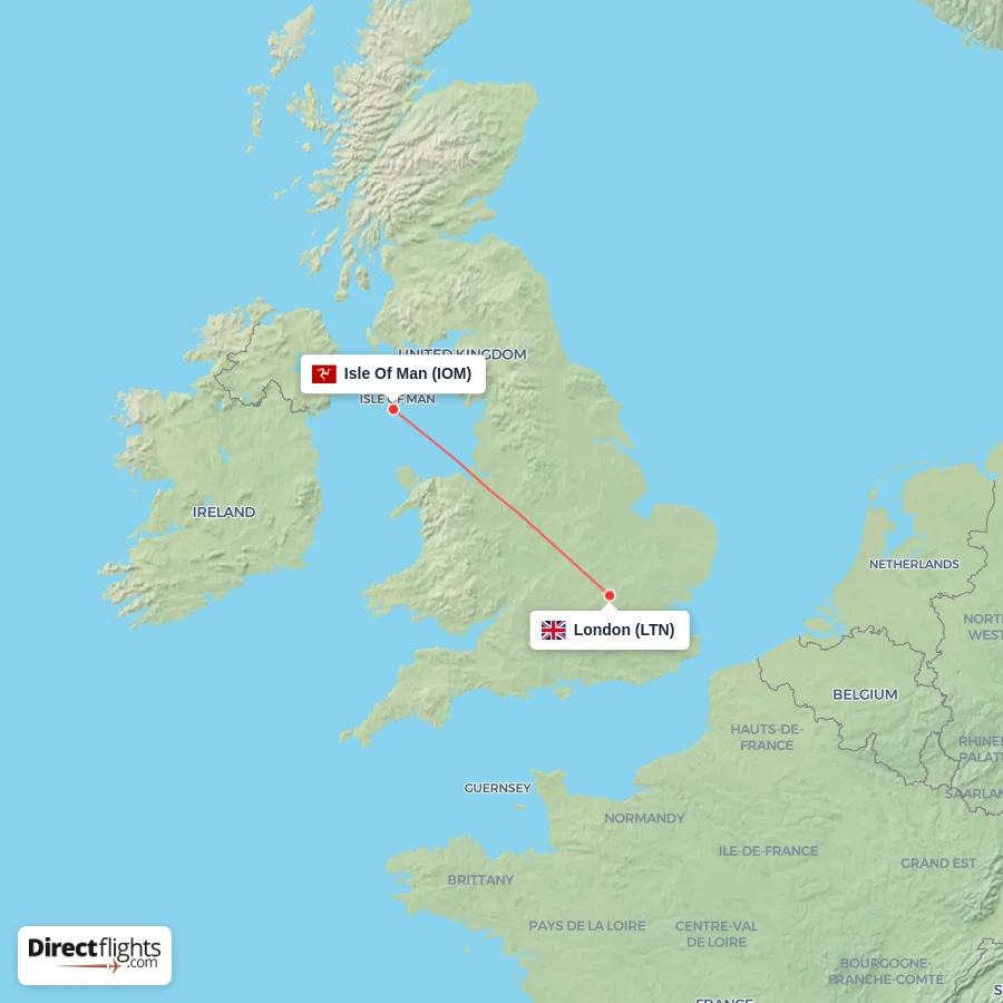 IOM - LTN route map