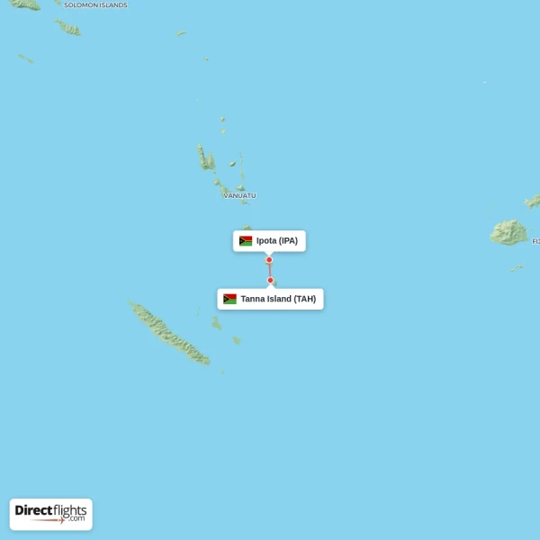 Ipota - Tanna Island direct flight map
