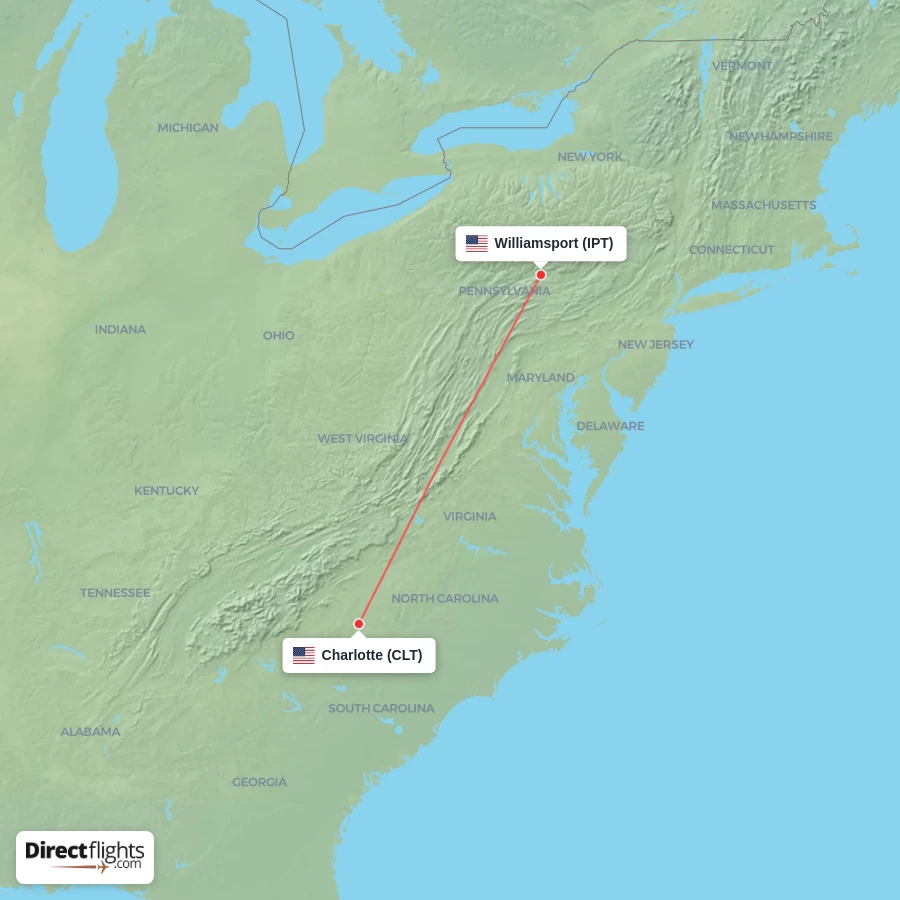 IPT - CLT route map