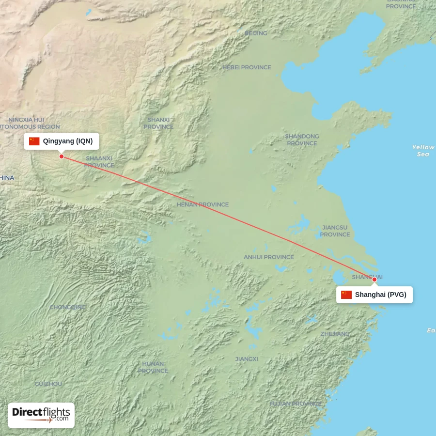 IQN - PVG route map