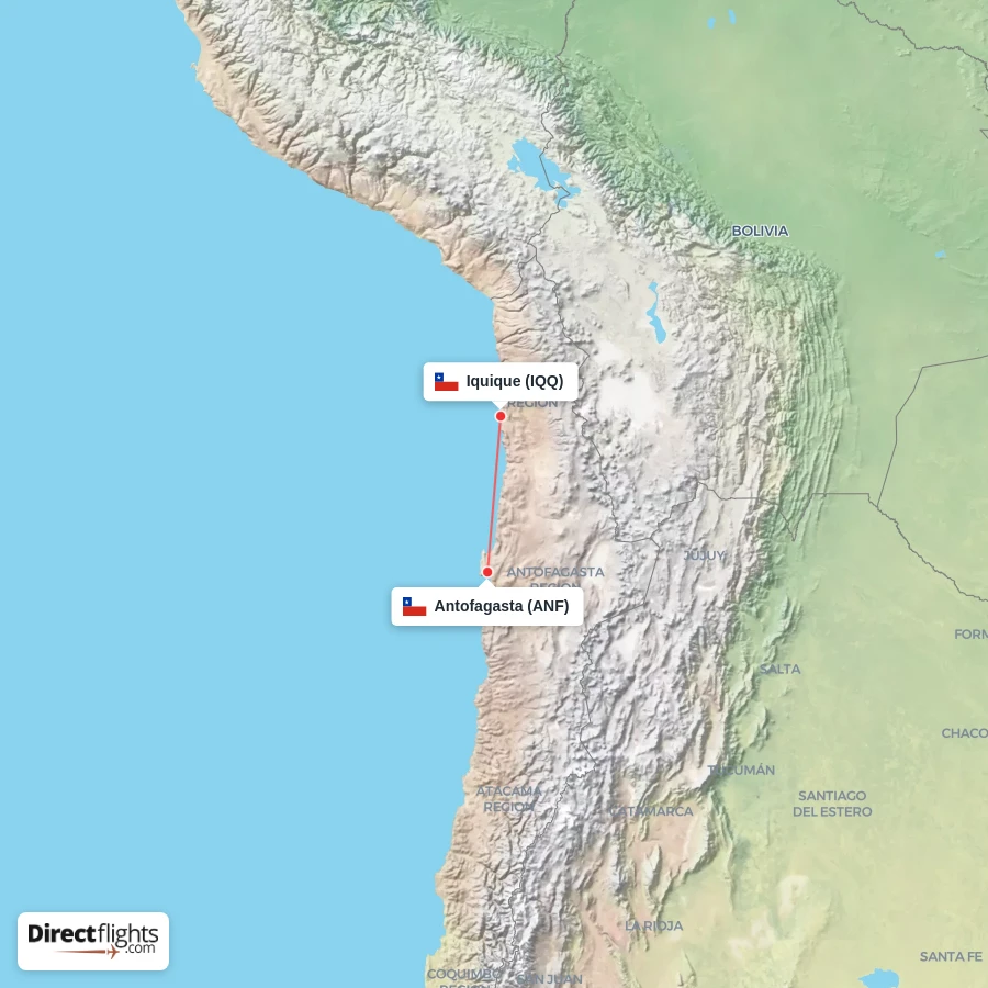 IQQ - ANF route map