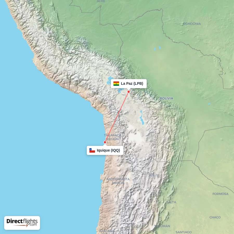 IQQ - LPB route map