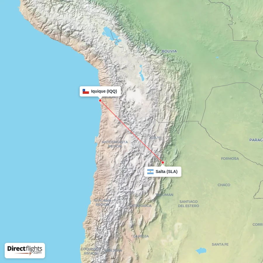 IQQ - SLA route map