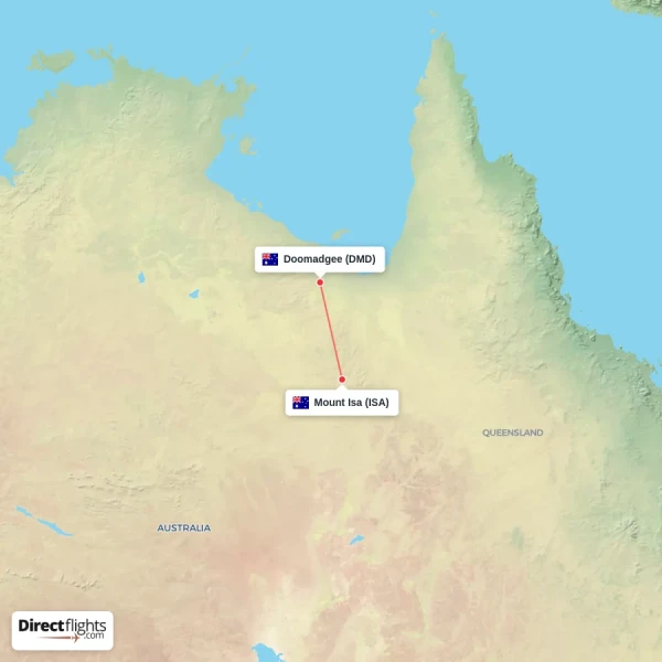 Mount Isa - Doomadgee direct flight map