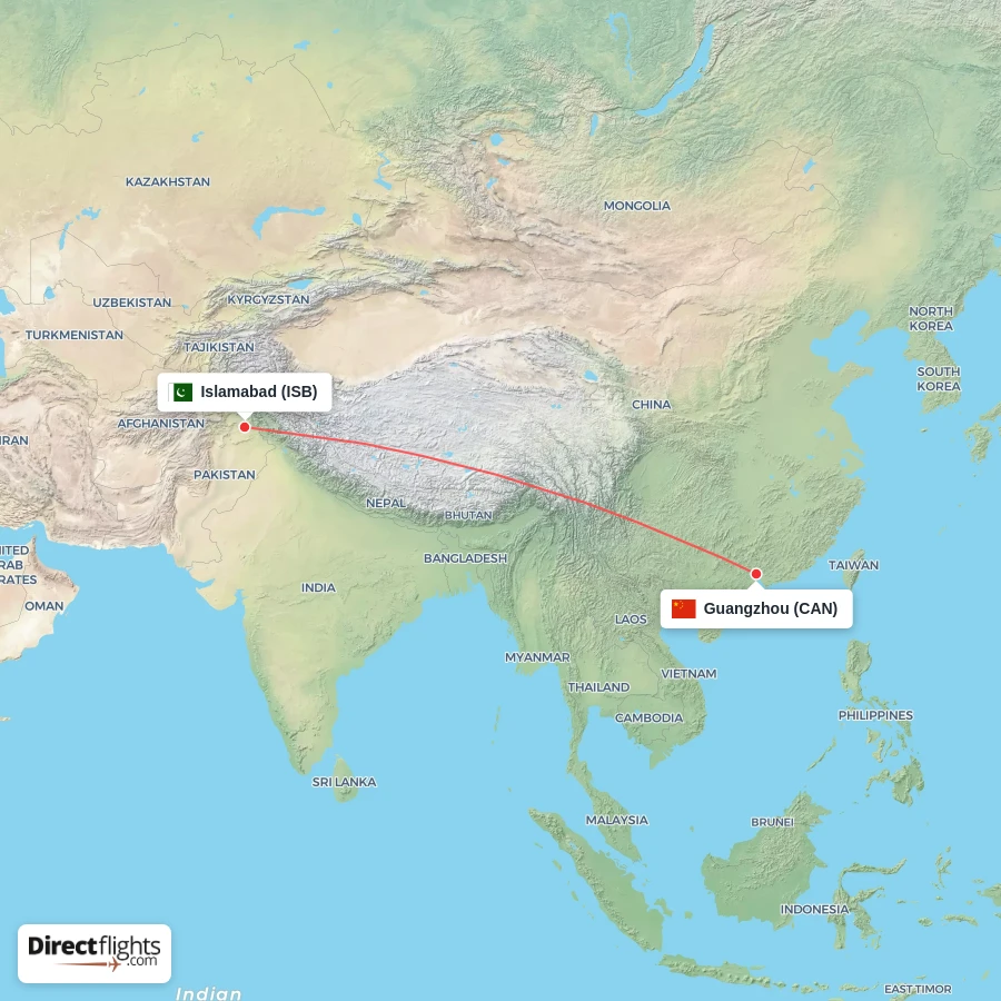 ISB - CAN route map