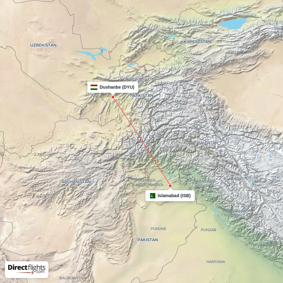ISB - DYU route map