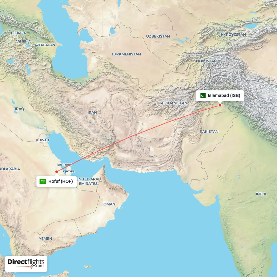 ISB - HOF route map