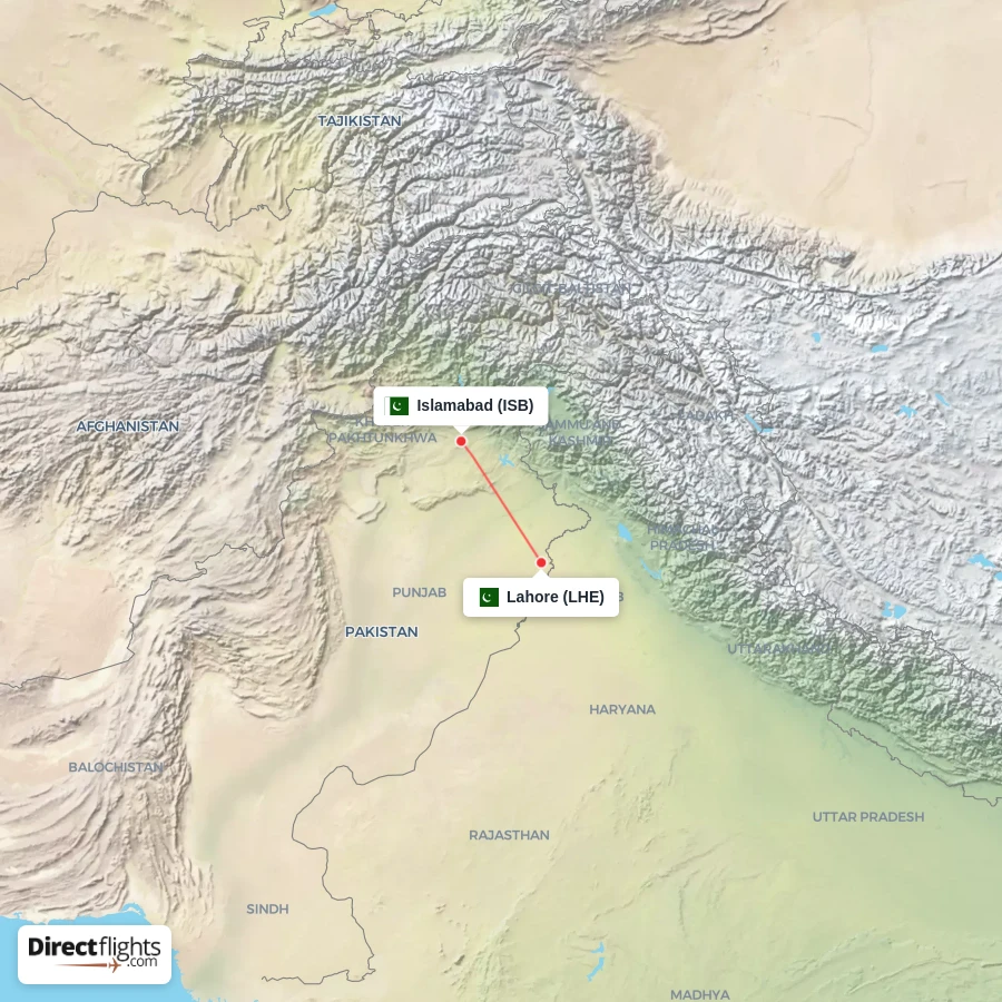 ISB - LHE route map