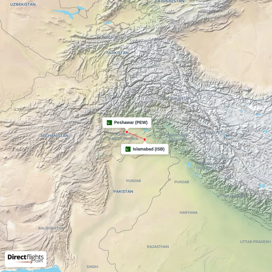 ISB - PEW route map