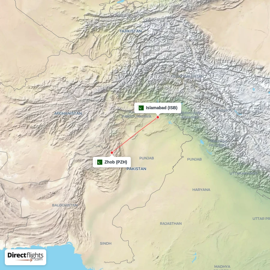 ISB - PZH route map