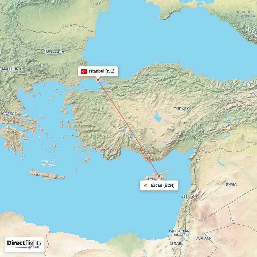 ISL - ECN route map