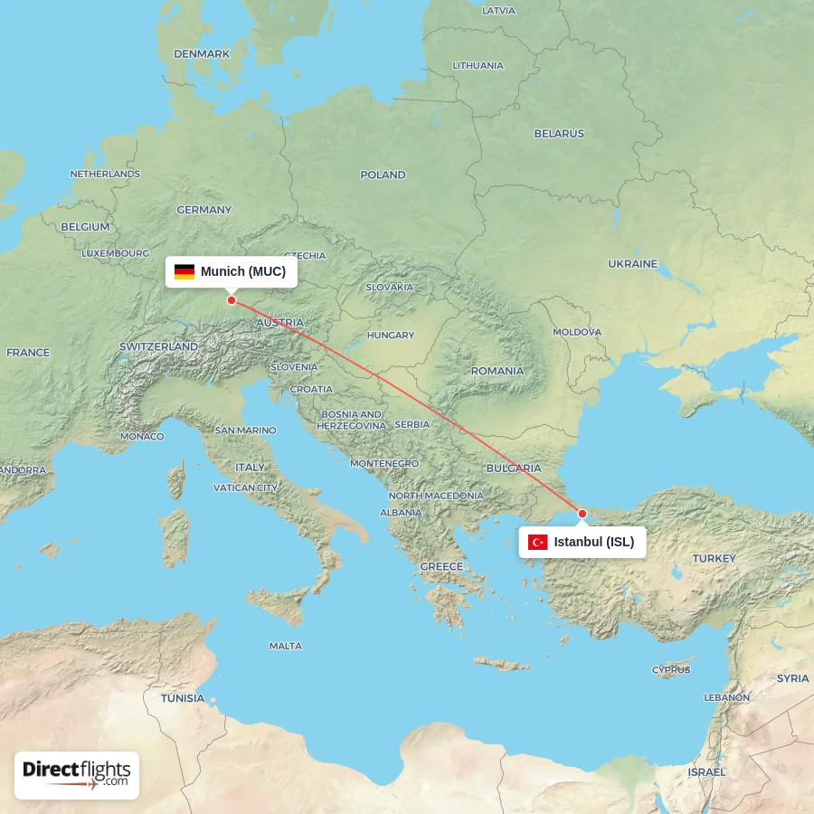 ISL - MUC route map