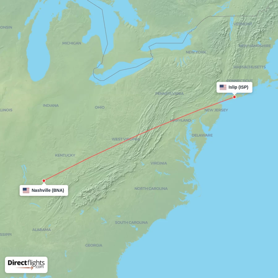 ISP - BNA route map