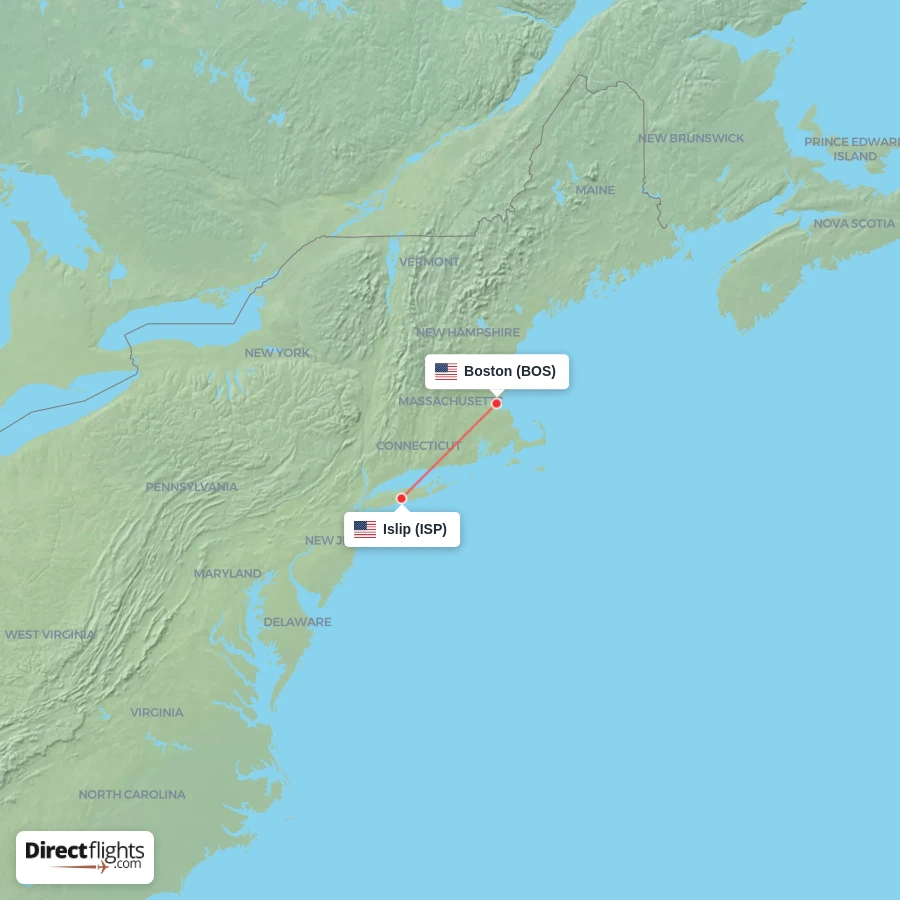 ISP - BOS route map
