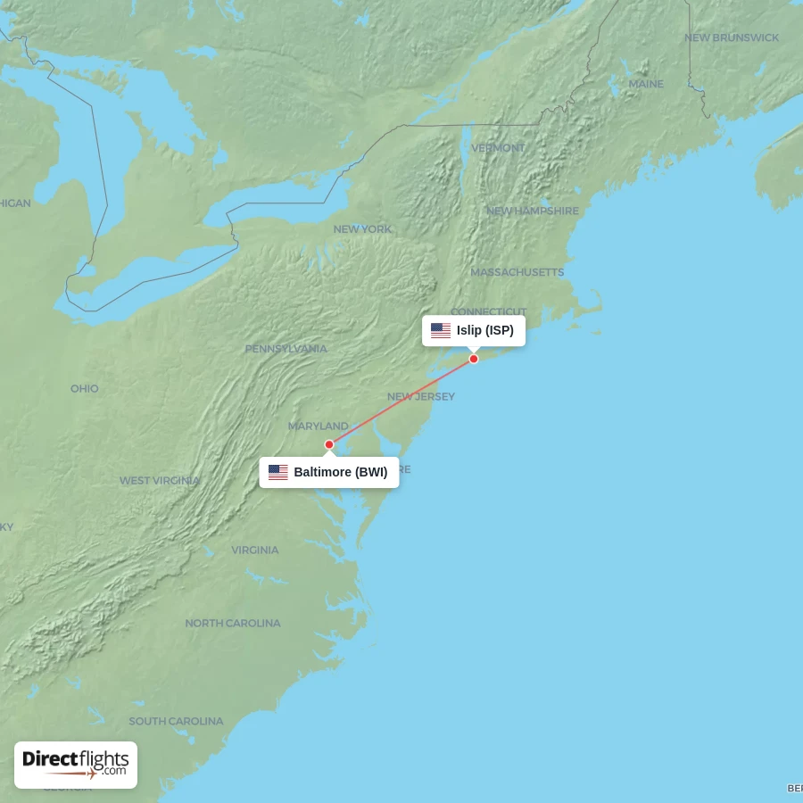 ISP - BWI route map