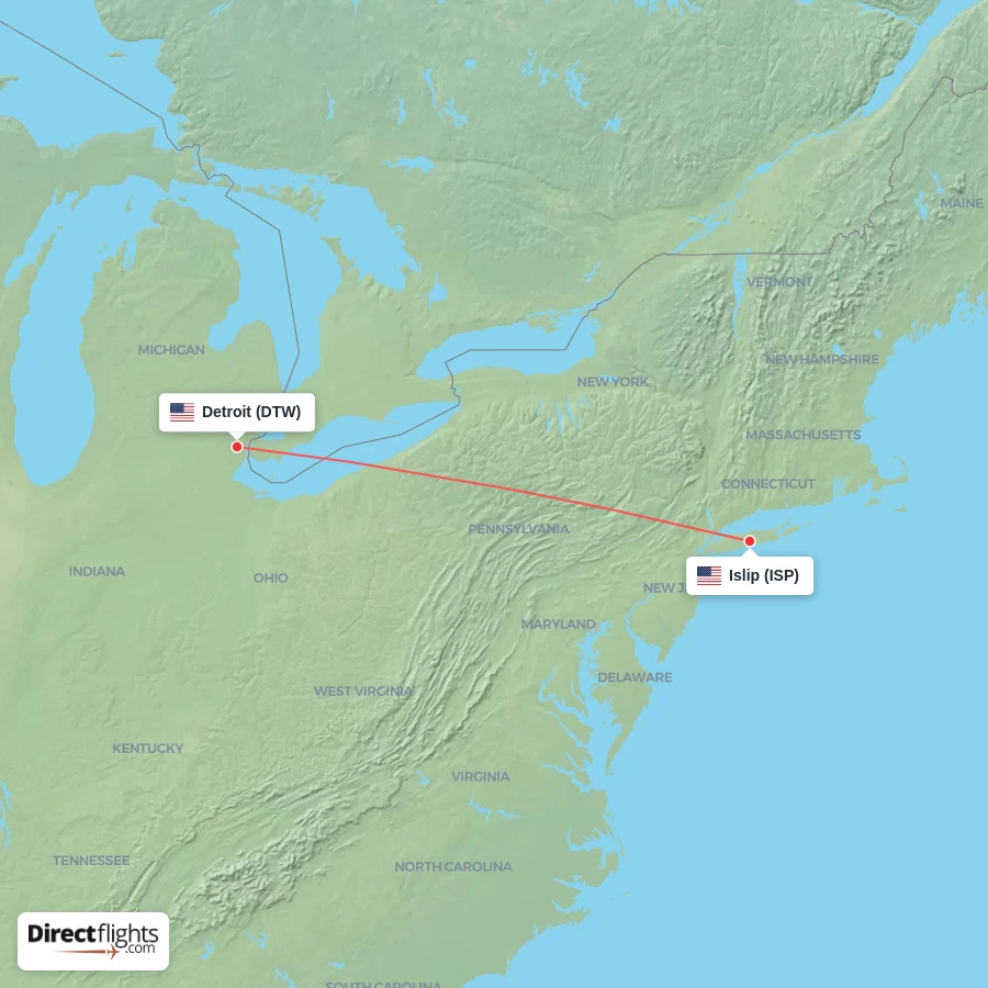ISP - DTW route map