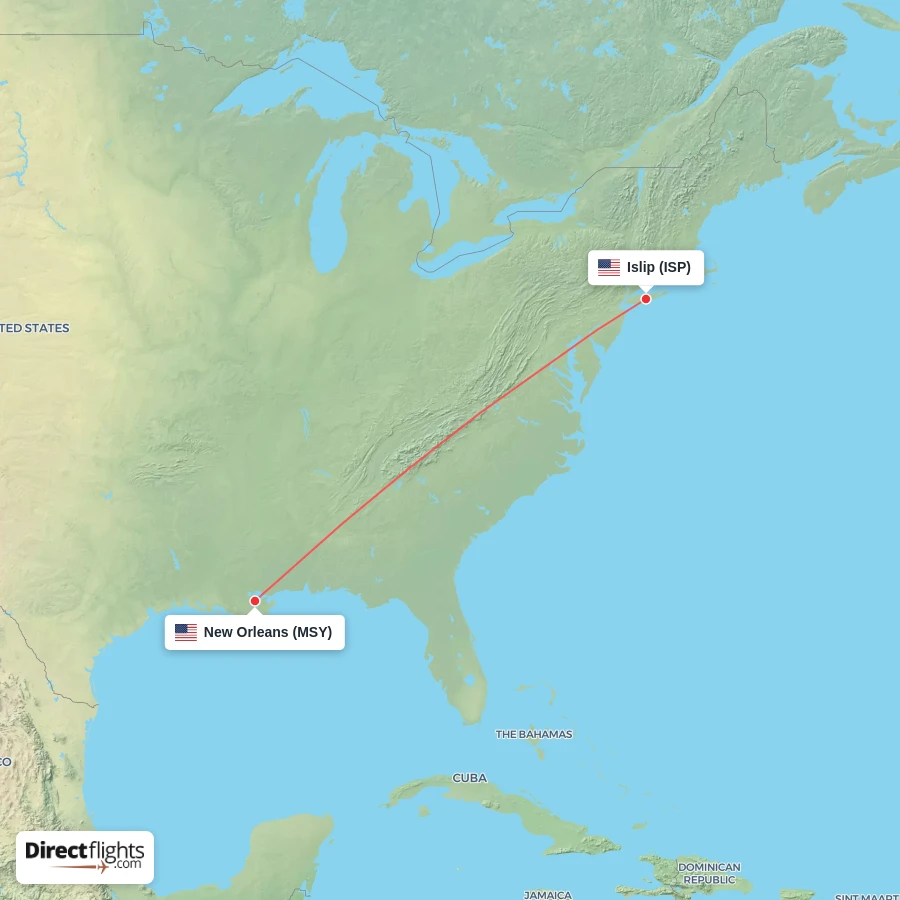 ISP - MSY route map