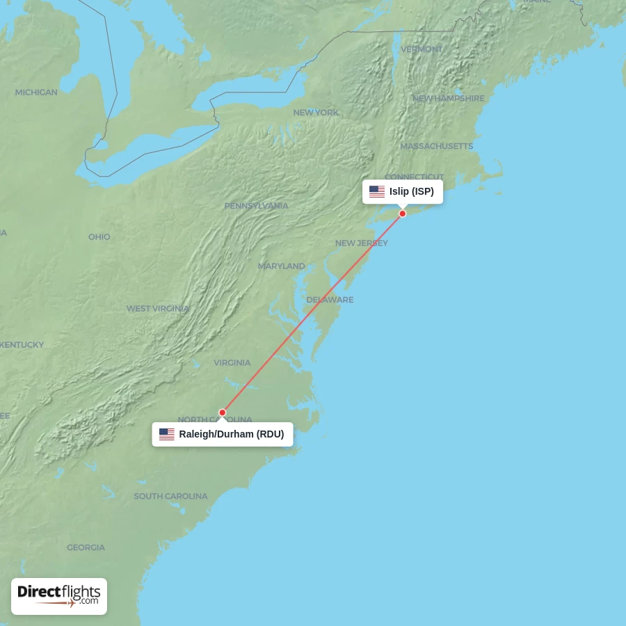 ISP - RDU route map