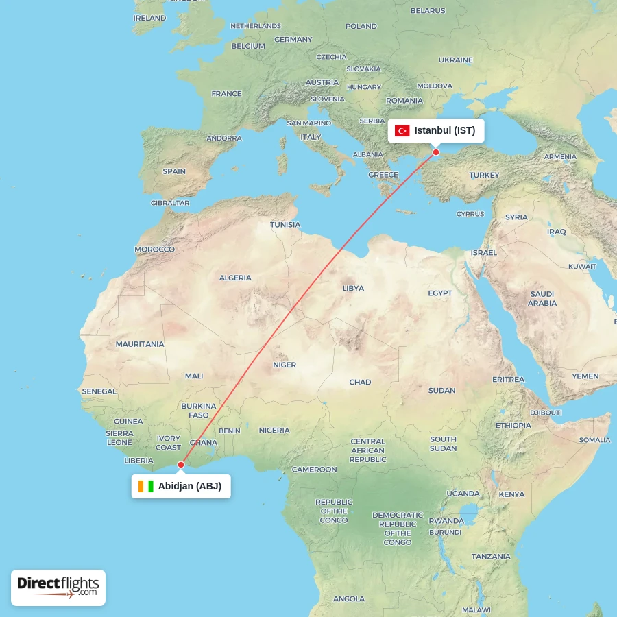 IST - ABJ route map