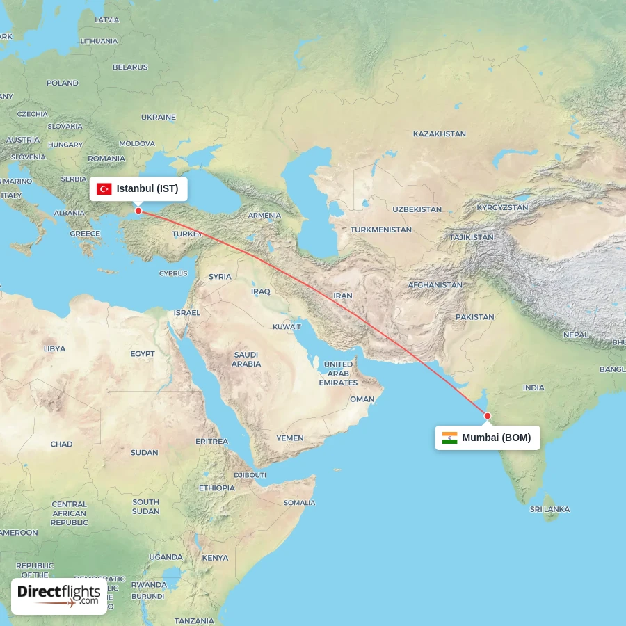 IST - BOM route map