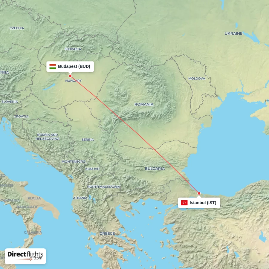 IST - BUD route map