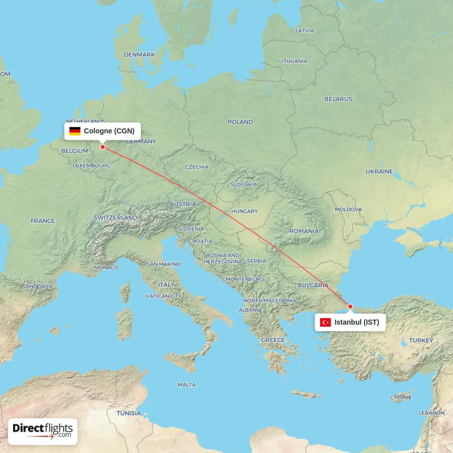 IST - CGN route map