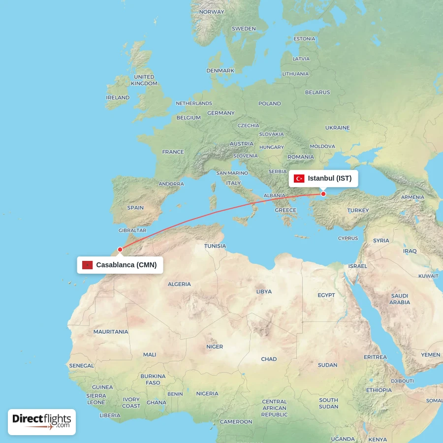 IST - CMN route map
