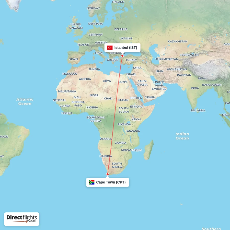 IST - CPT route map