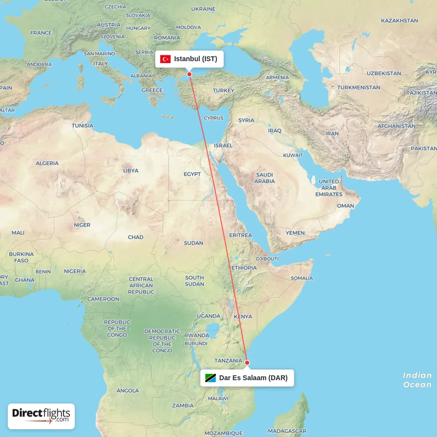 IST - DAR route map