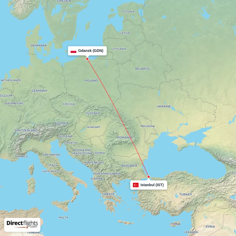 IST - GDN route map