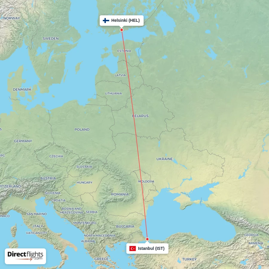 IST - HEL route map