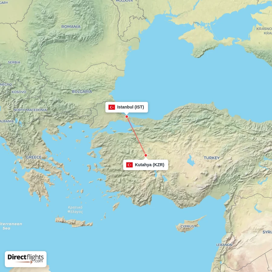 IST - KZR route map