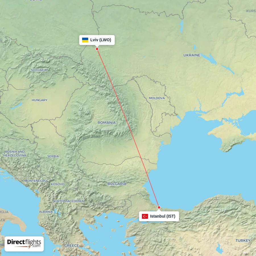 IST - LWO route map