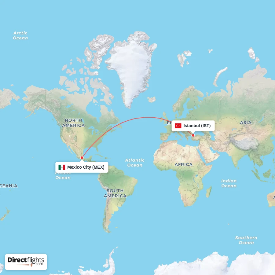 IST - MEX route map